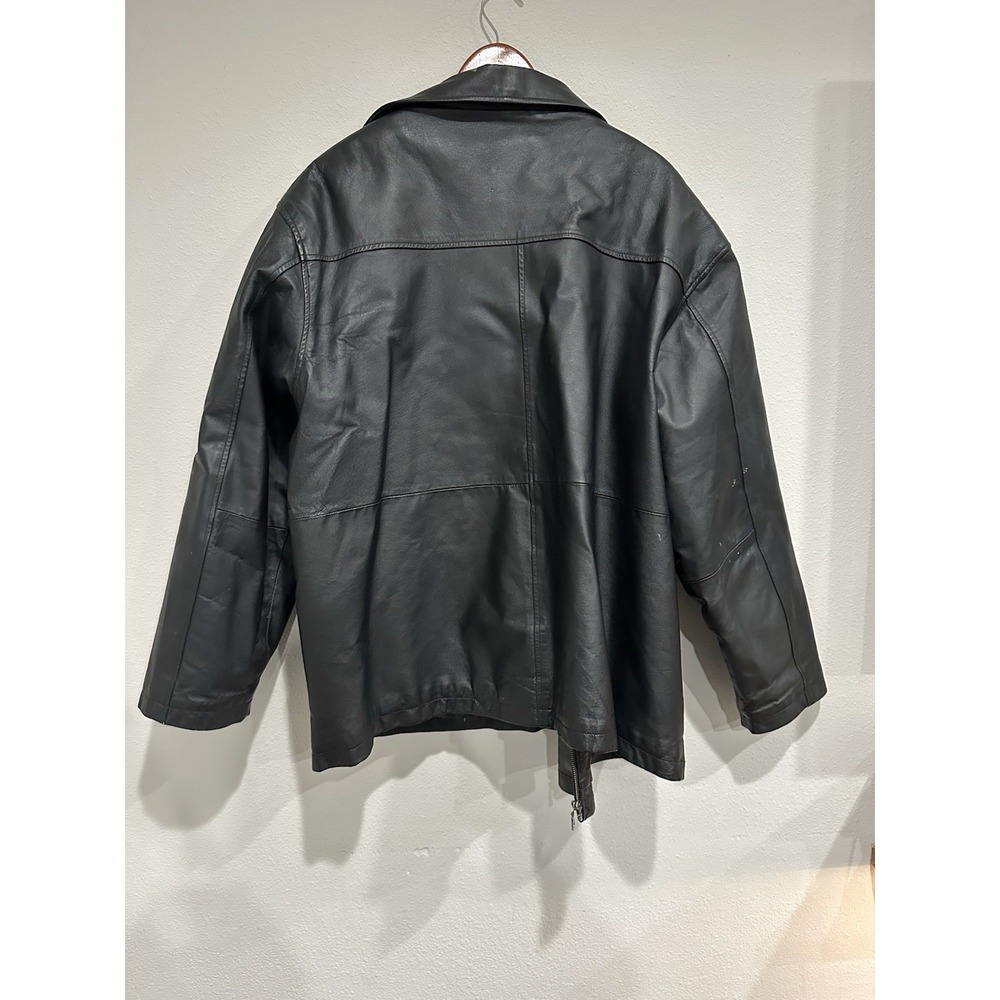Duke Haband Vintage Black Leather Jacket Size‎ 2X - Picture 6 of 9